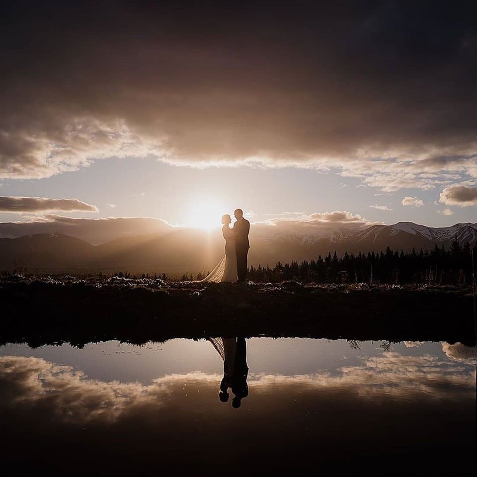 mt cook lakeside retreat wedding photos